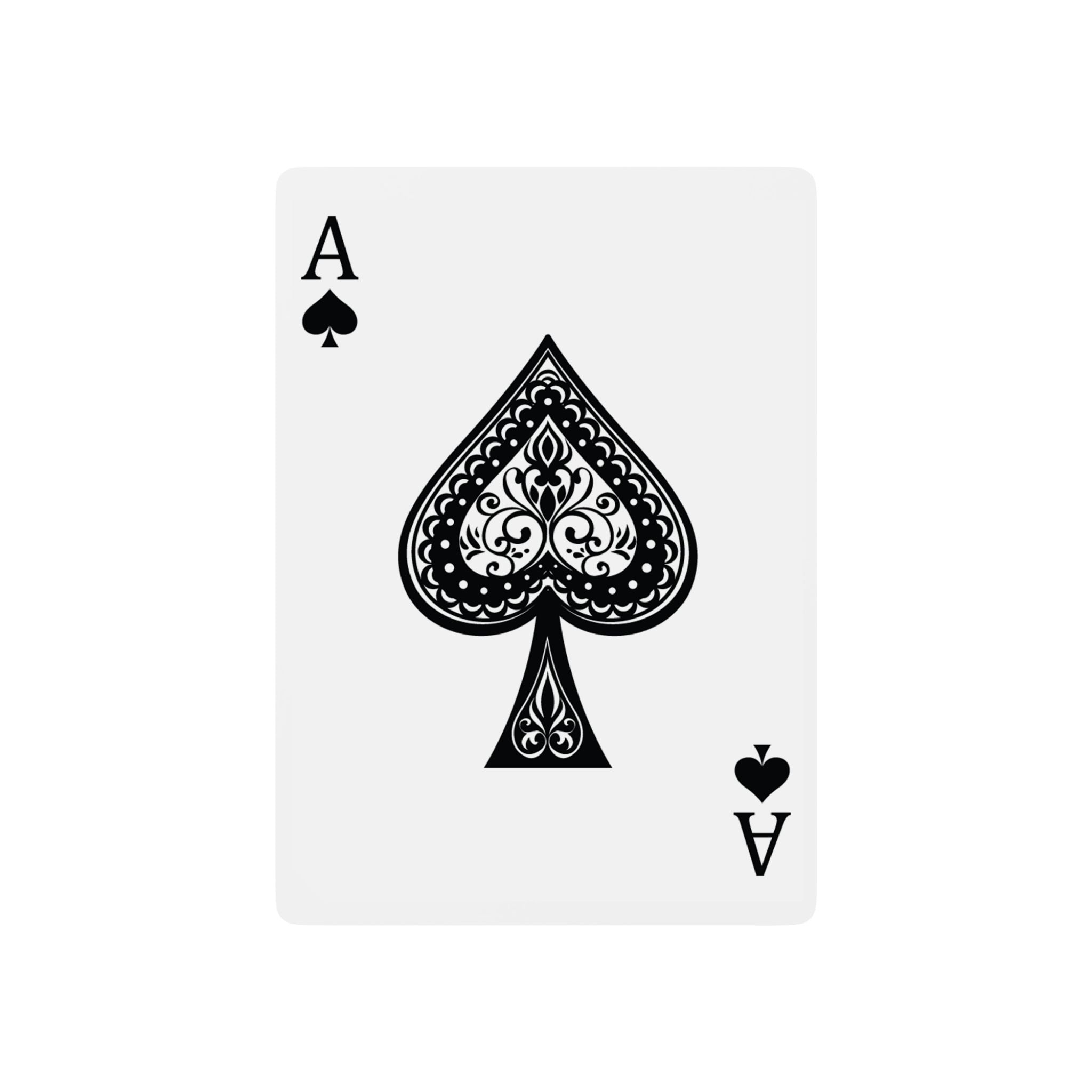 Poker Playing Cards — Vintage Decorative Ace Spade Deck